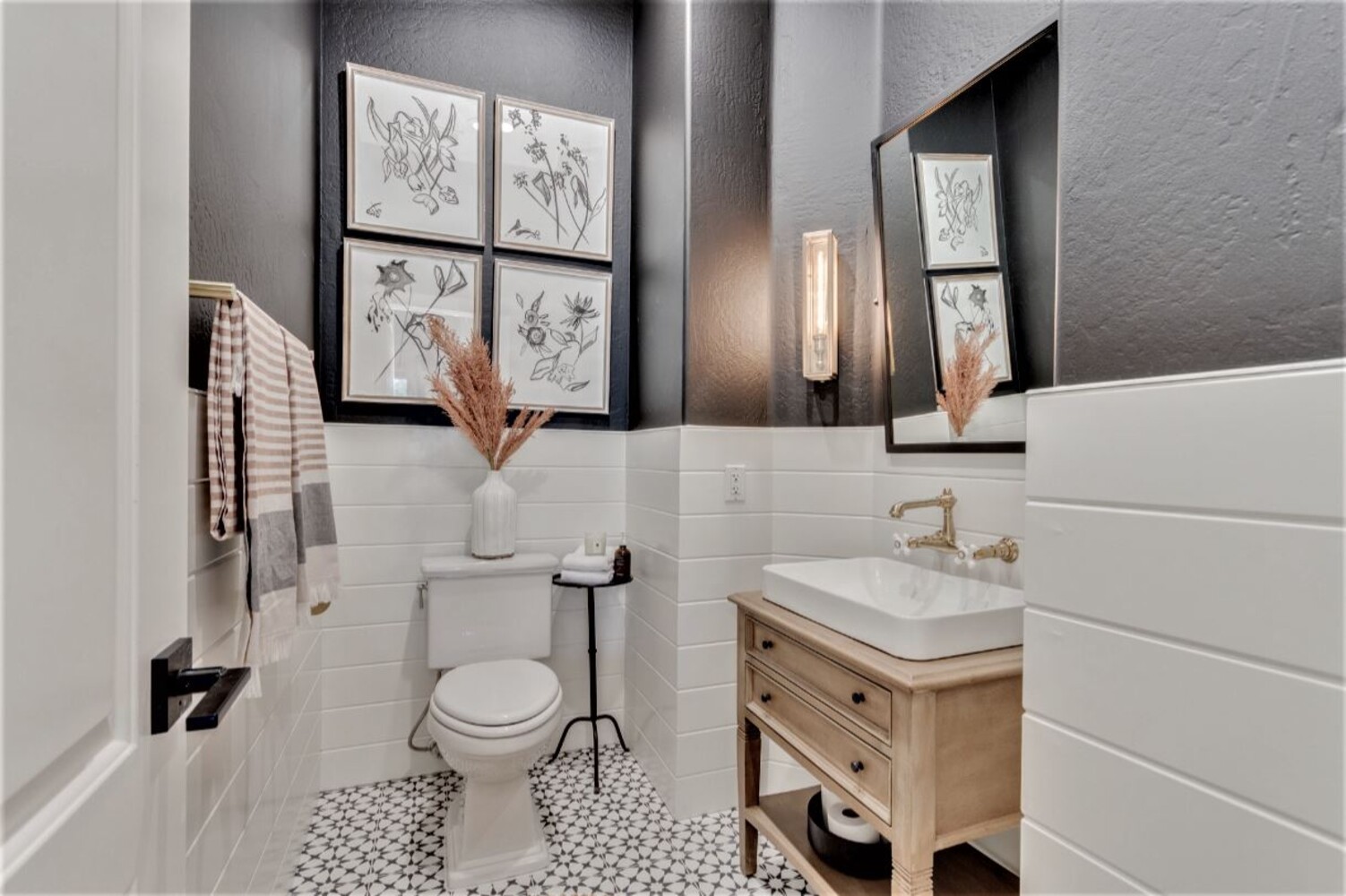 Scottsdale bathroom remodel with modern sink and dark accents by Kitchens by Good Guys