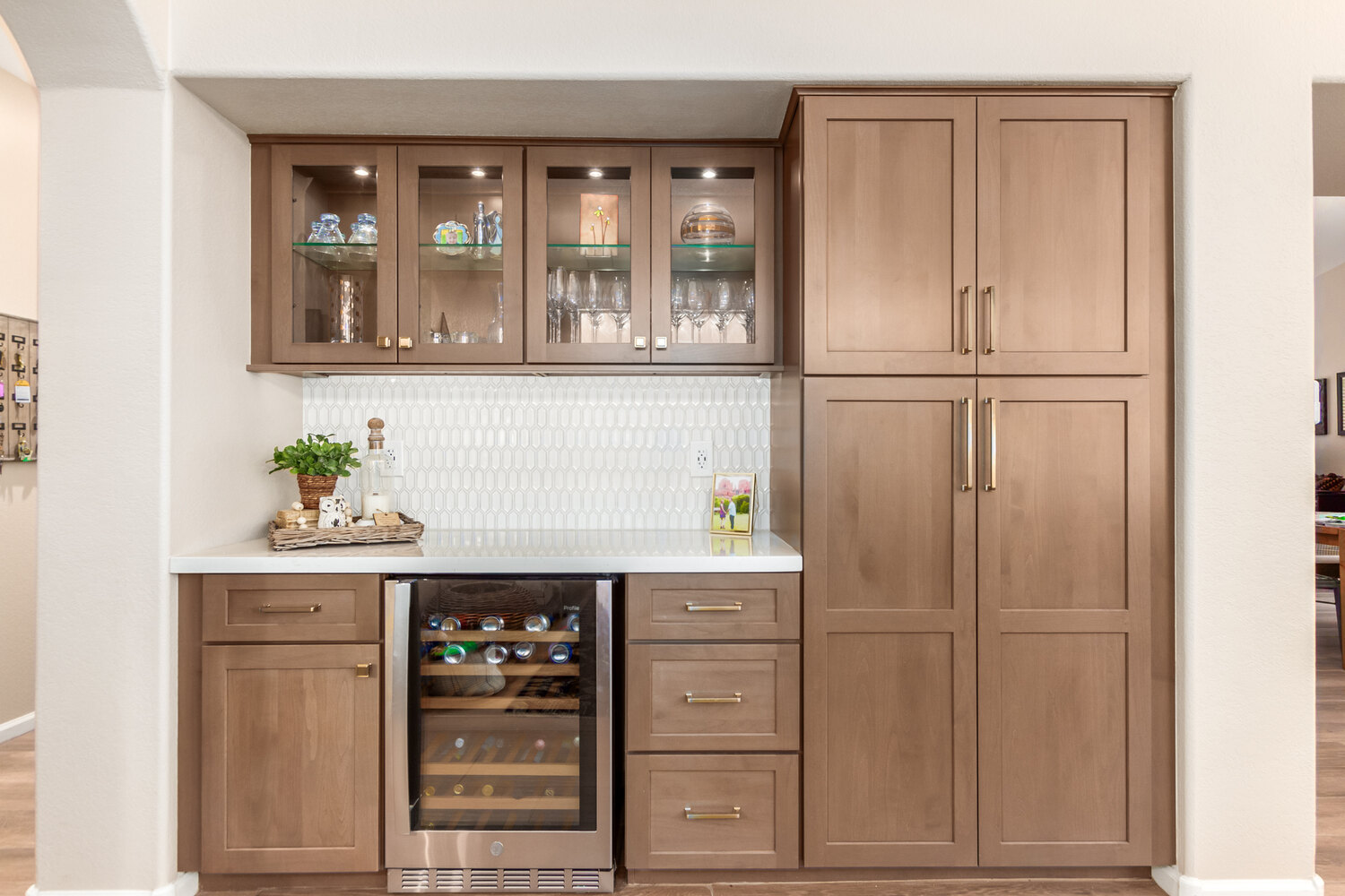 Built-in cabinetry with wine storage by Kitchens by Good Guys in Scottsdale, Arizona