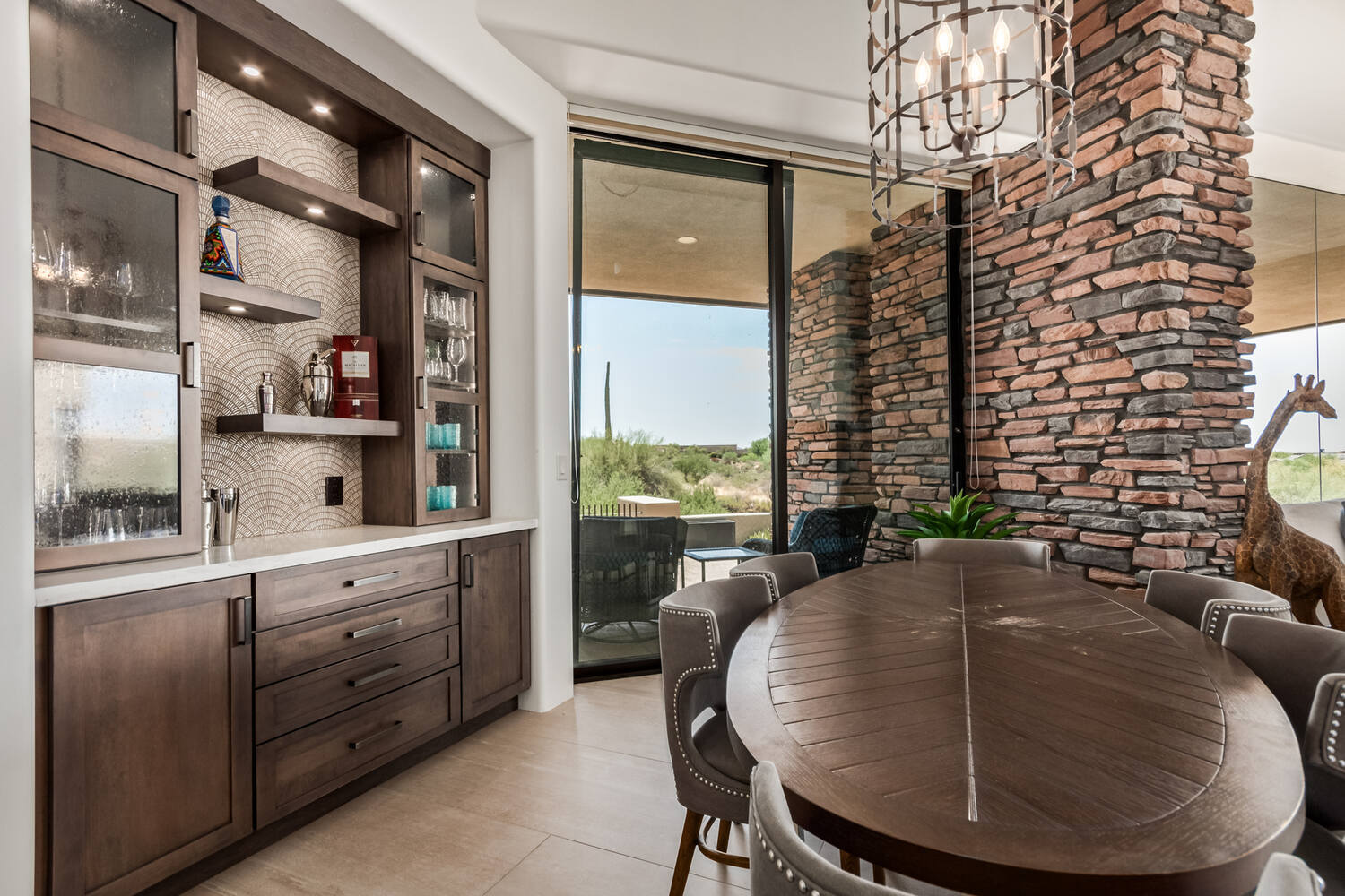 Dining room bar remodel with wood cabinetry by Kitchens by Good Guys in Scottsdale, AZ